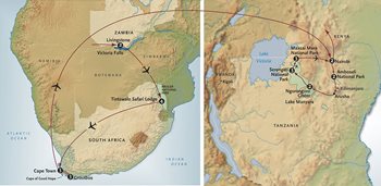 Wings over Africa map